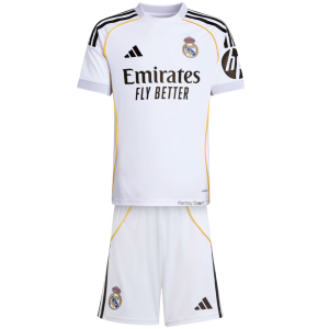 ADIDAS REAL H Y KIT EQUIP MADRID 25/26 1ª BLANCO/NEGRO/AMARILLO PARA NIÑOS