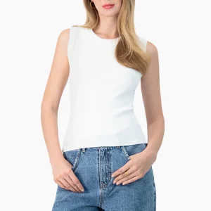 Blusa sin mangas color blanco