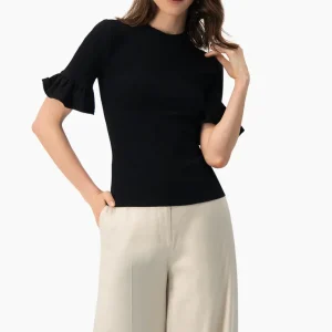Blusa de manga corta de volantes