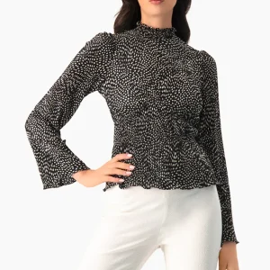 Blusa de lunares manga larga