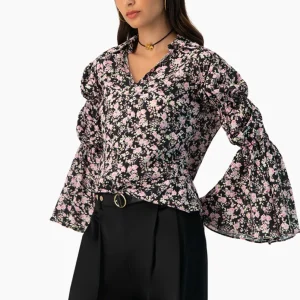 Blusa manga larga estampado floral