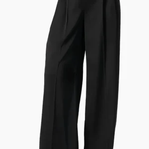 Pantalon negro liso pierna amplia