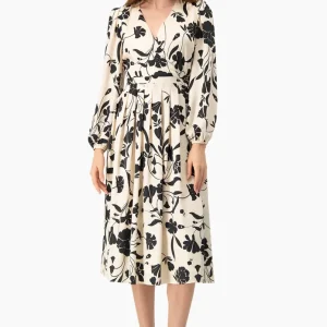 Vestido escote V midi