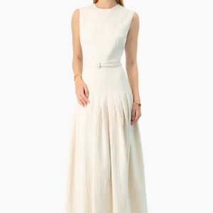 Vestido largo sin mangas marfil