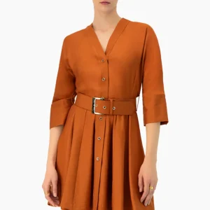 Vestido linea A con cinturon