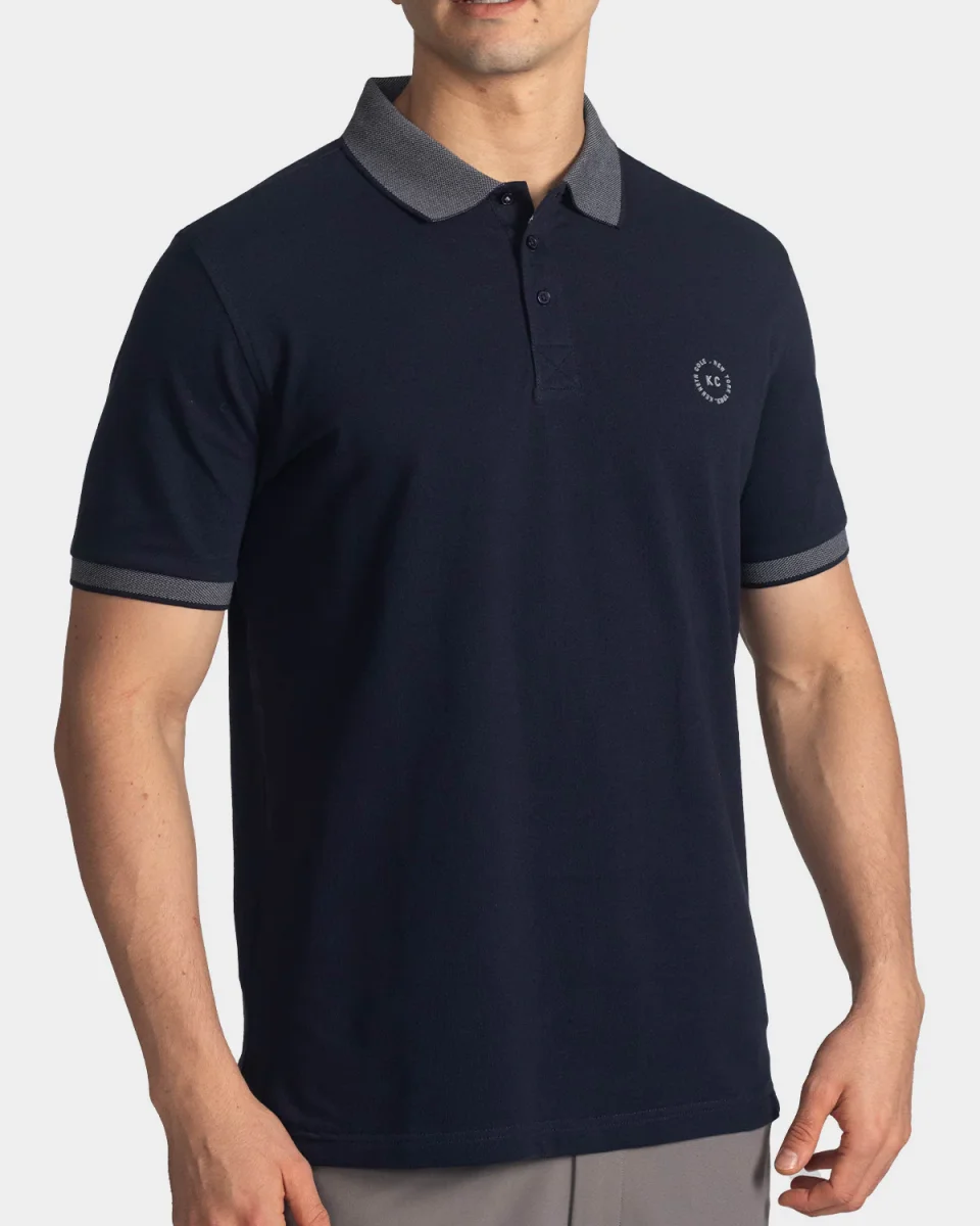 Polo fondo entero para hombre navy - Imagen 3