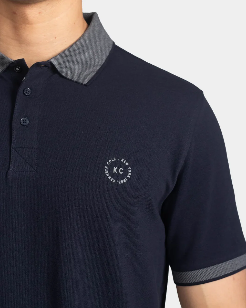 Polo fondo entero para hombre navy - Imagen 4